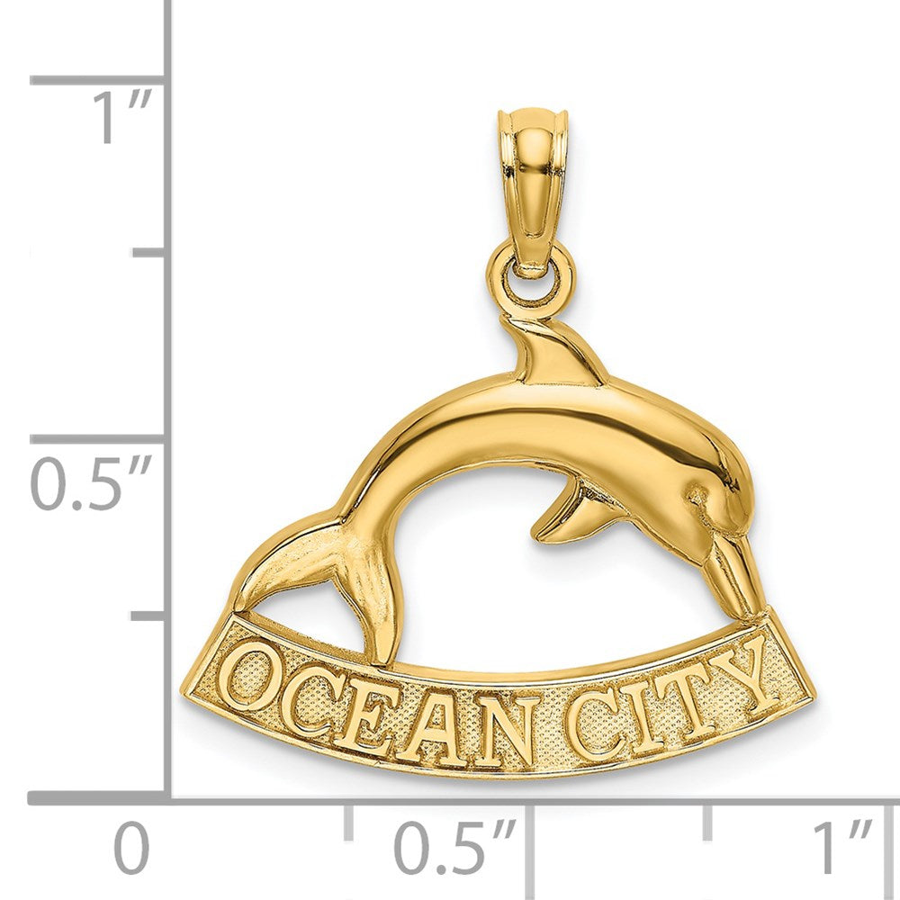 14k Yellow Gold 20.9 mm OCEAN CITY Dolphin Charm (1.67 grams)