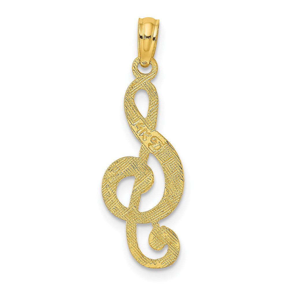 14k Yellow Gold 8.96 mm Treble Clef Charm (0.77 grams)