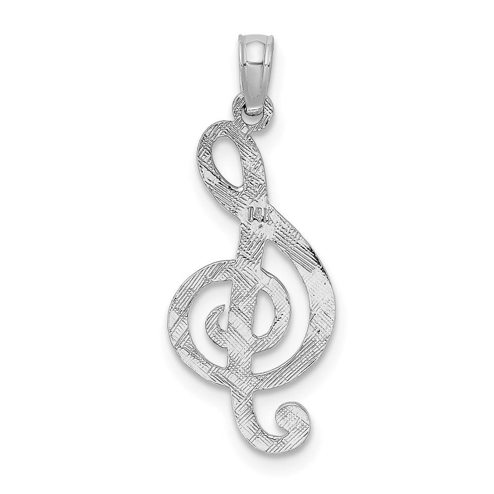 14k White Gold 10.55 mm  Treble Clef Charm (0.7 grams)