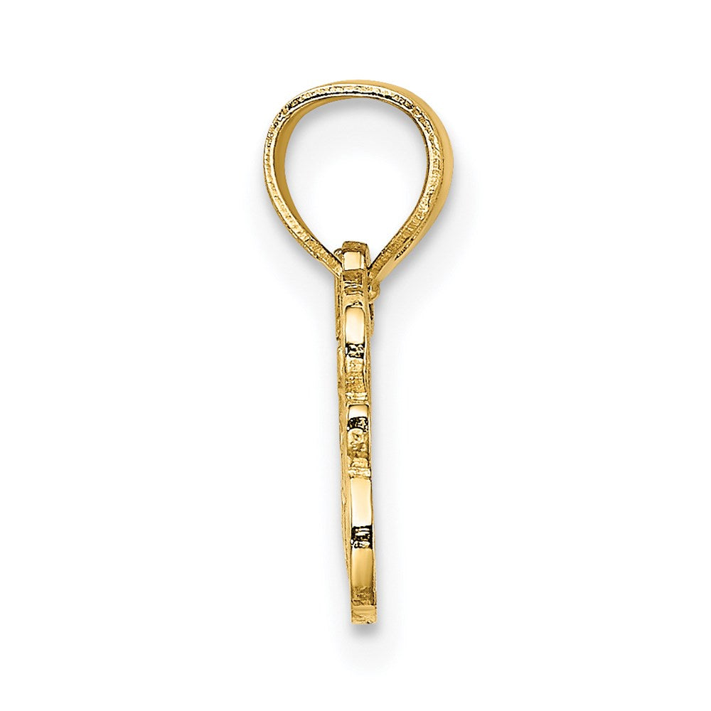 14K HEART JESUS Script Charm (0.72 grams)