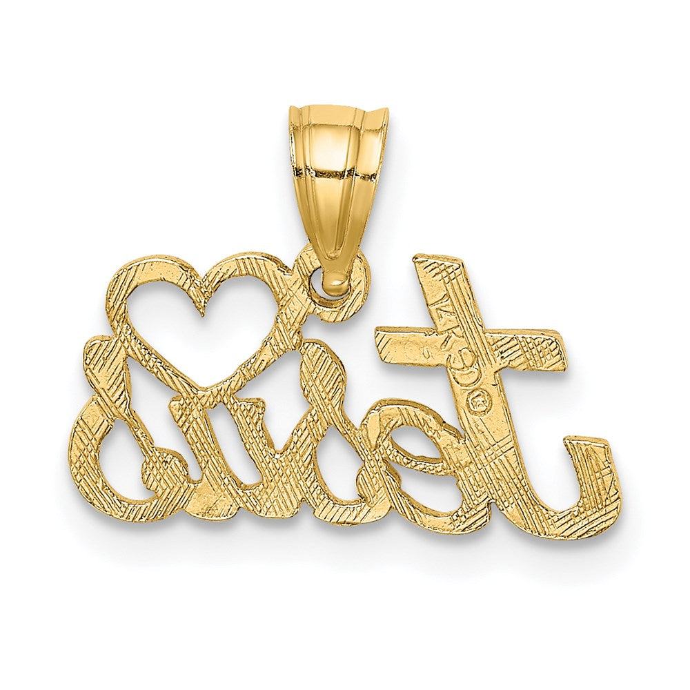 14K HEART JESUS Script Charm (0.72 grams)