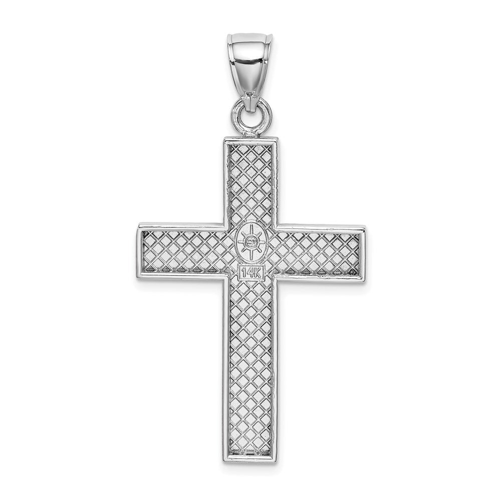 14k White Gold 23 mm Cross w/Open Back Charm (3.48 grams)