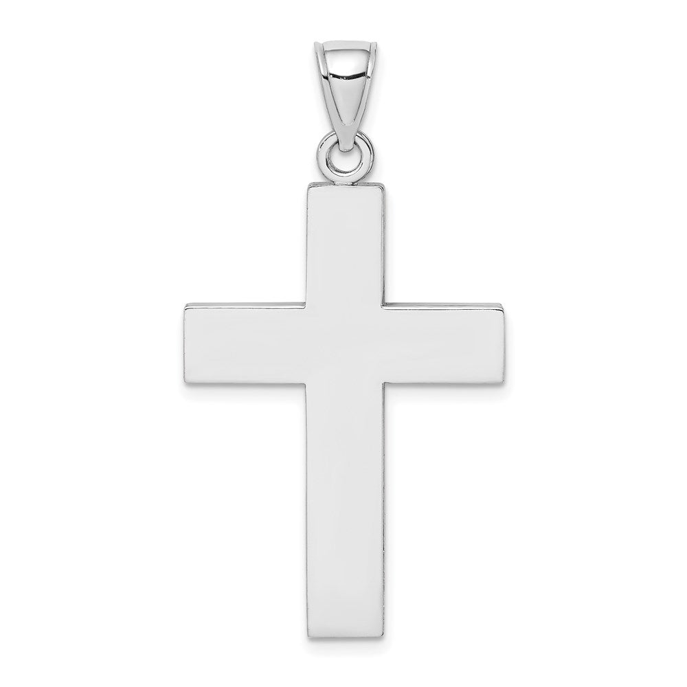 14k White Gold 23 mm Cross w/Open Back Charm (3.48 grams)