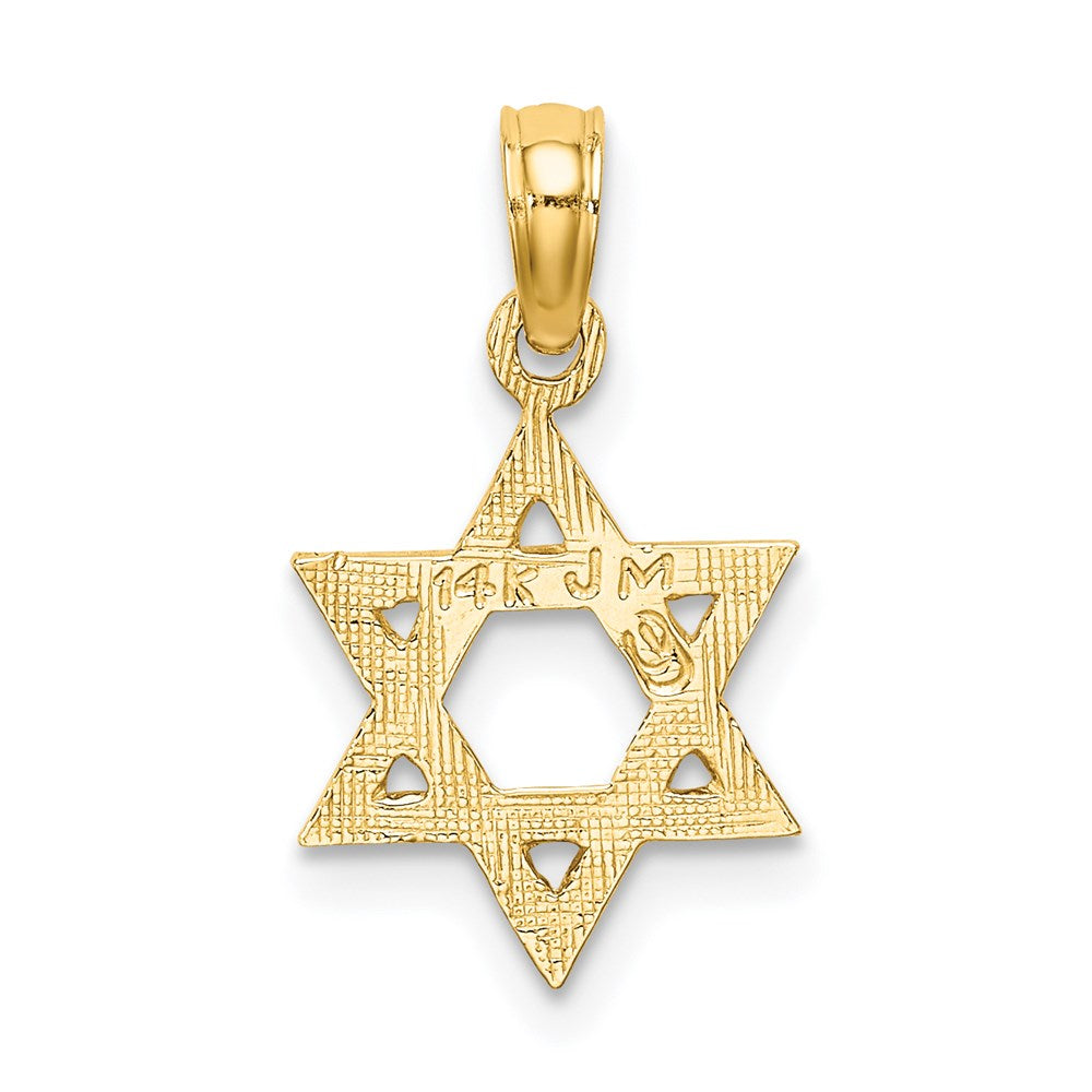 14k Yellow Gold 11 mm Engraved Star Of David Charm (0.57 grams)
