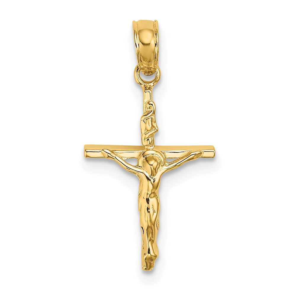 14k Yellow Gold 11 mm Small Polished Crucifix Charm (1.02 grams)