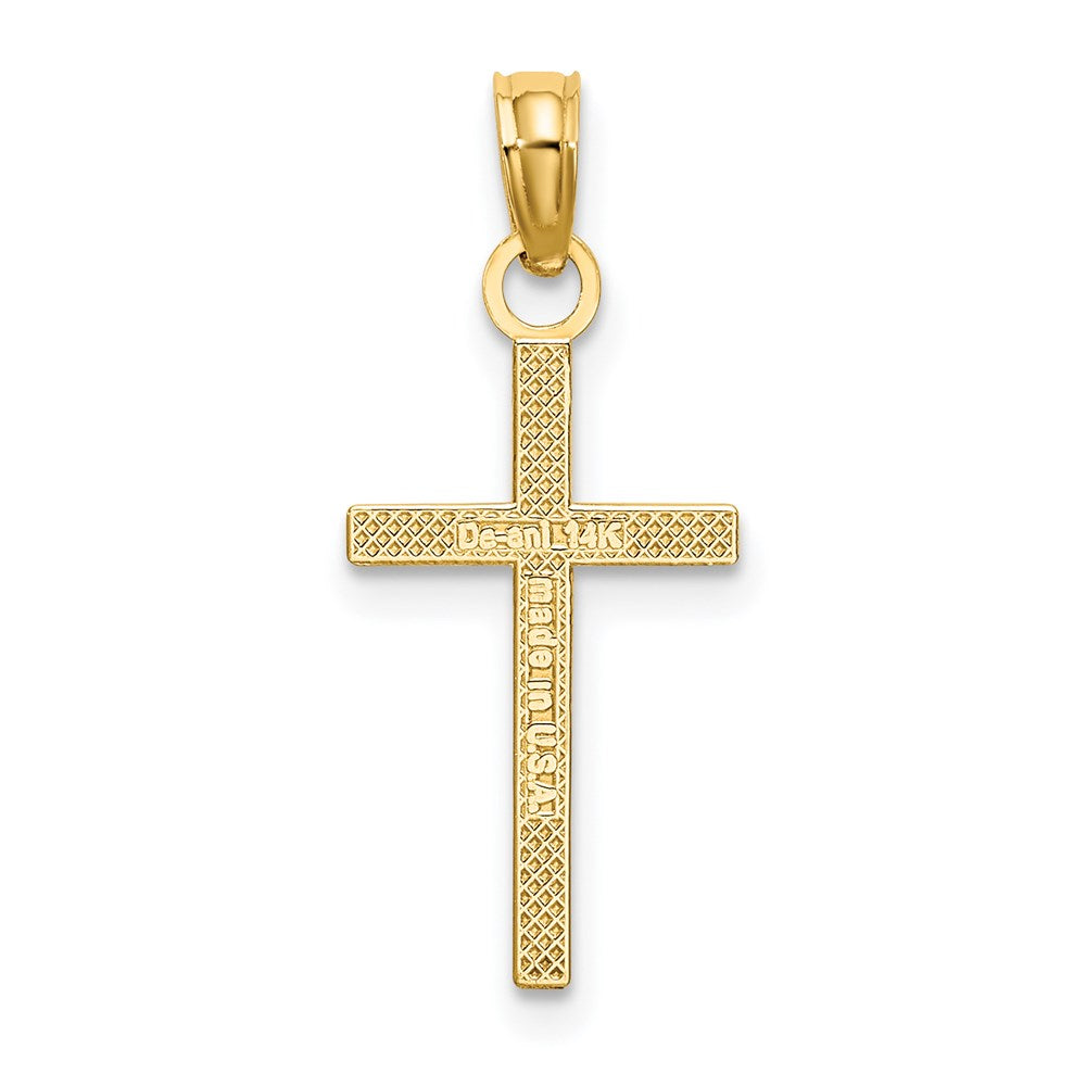 14k Yellow Gold 10 mm Polished Small Cross Charm (0.35 grams)
