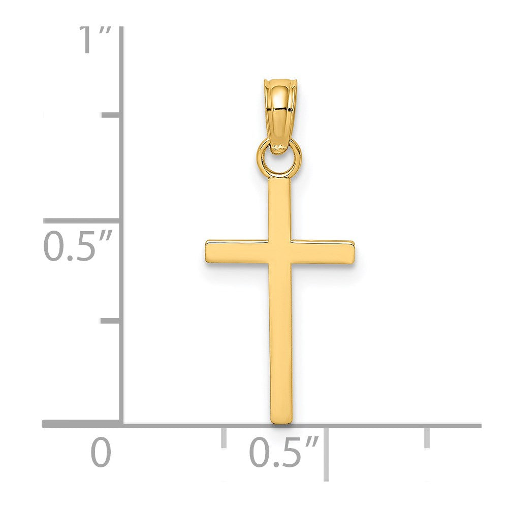 14k Yellow Gold 10 mm Polished Small Cross Charm (0.35 grams)