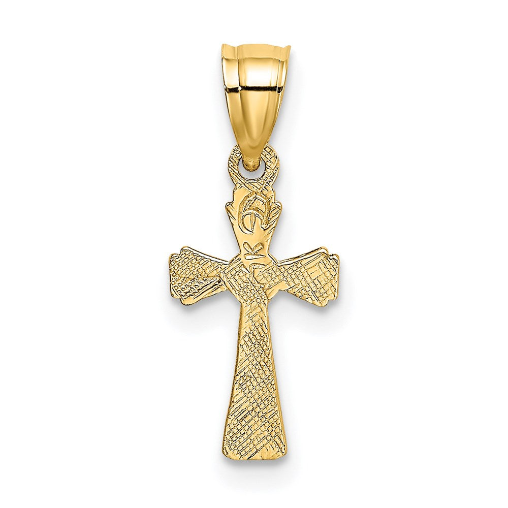 14k Yellow Gold 8 mm Mini Cross Charm (0.5 grams)
