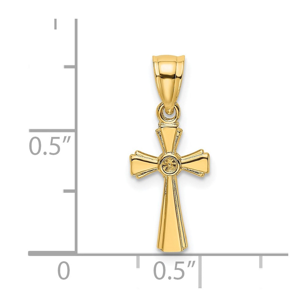 14k Yellow Gold 8 mm Mini Cross Charm (0.5 grams)