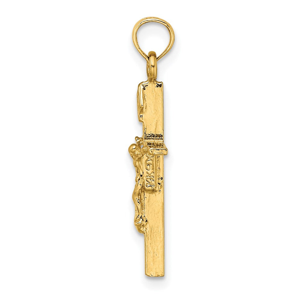 14k Yellow Gold 12 mm INRI Crucifix Charm (1.08 grams)