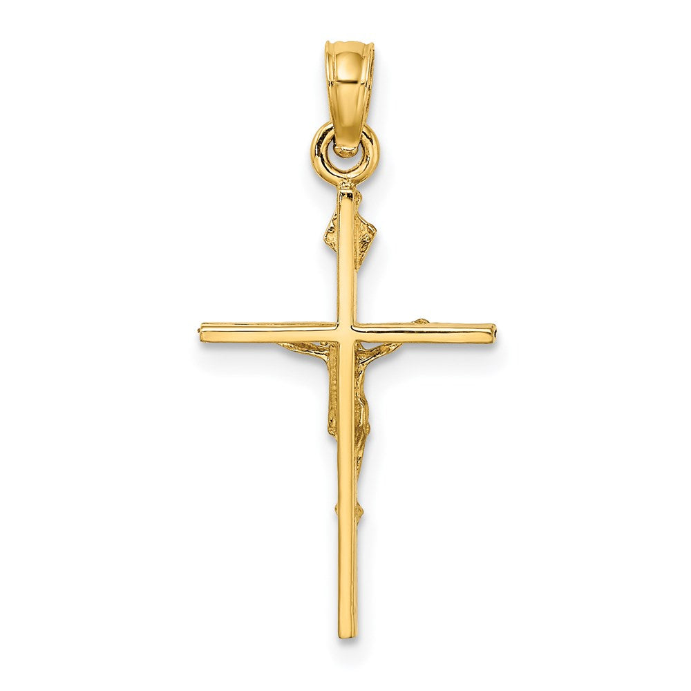 14k Yellow Gold 12 mm INRI Crucifix Charm (1.08 grams)