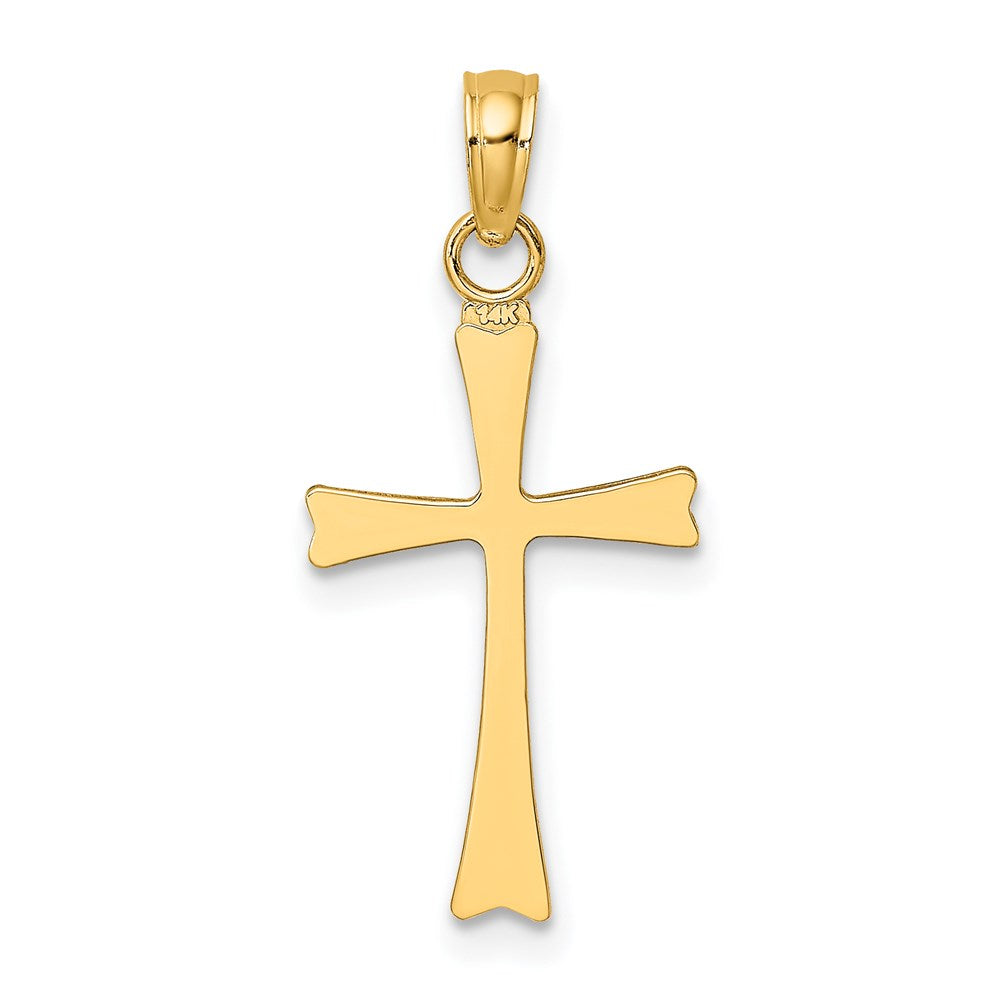 14k Yellow Gold 12 mm Polished Cross Charm (0.57 grams)