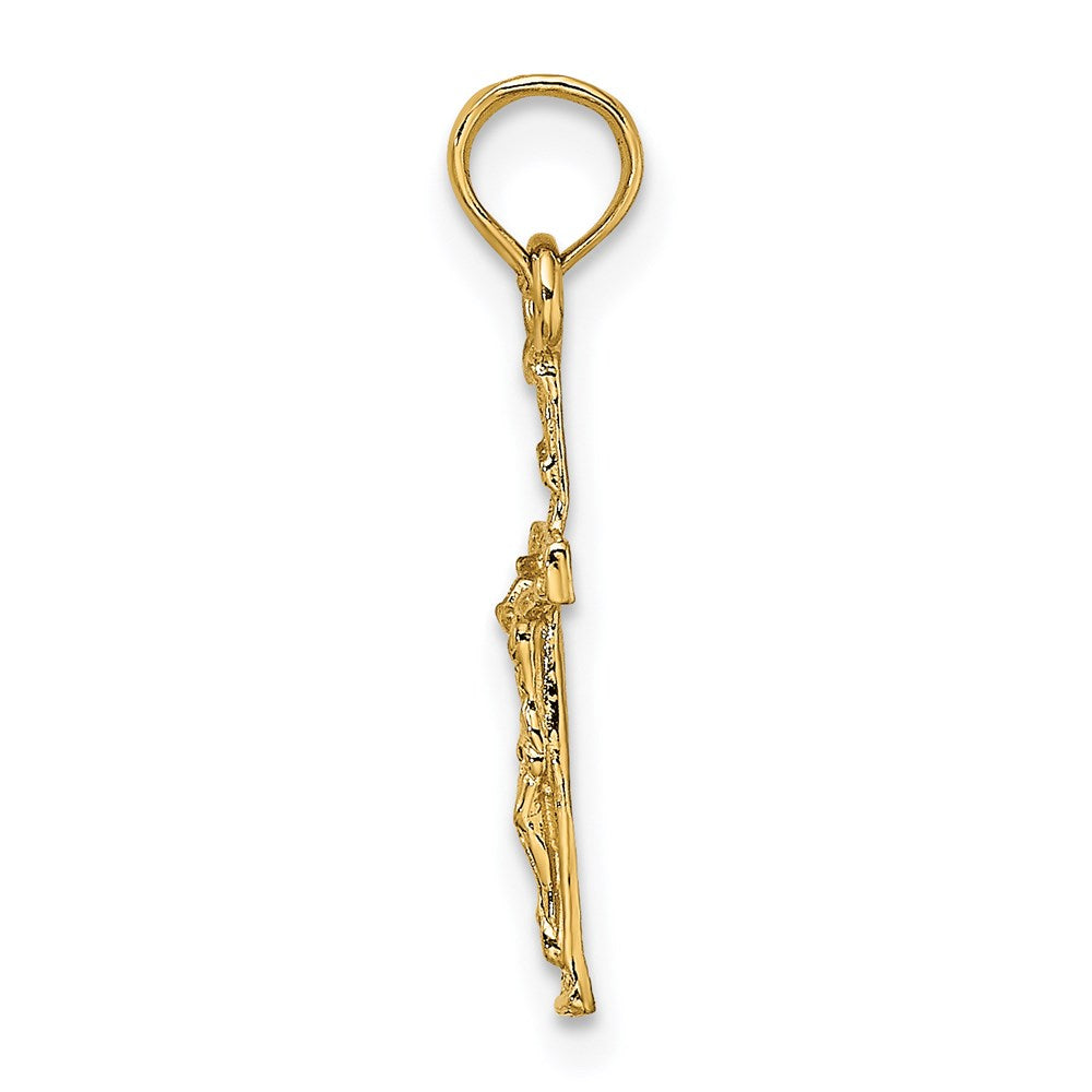14k Yellow Gold 9 mm Mini Crucifix Charm (0.52 grams)