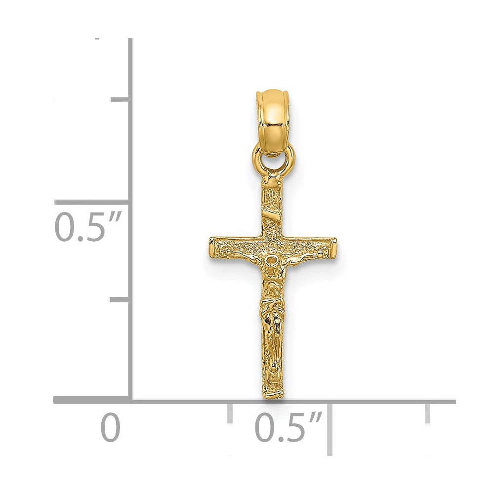 14k Yellow Gold 9 mm Mini Crucifix Charm (0.52 grams)
