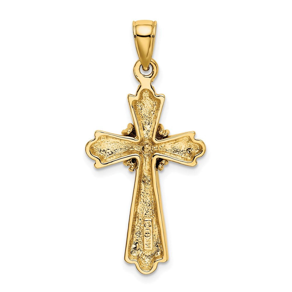 14k Yellow Gold 18.6 mm Polished Cross X Center Charm (3.59 grams)
