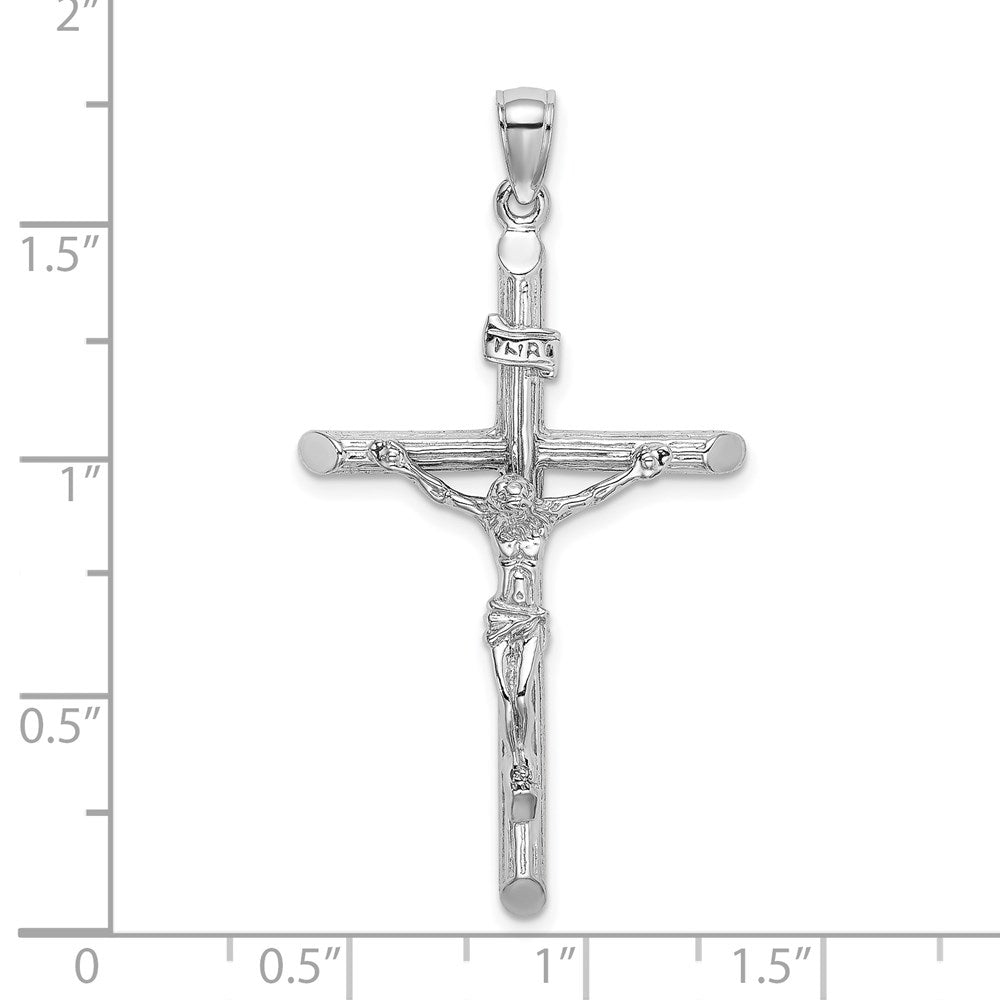 14k White Gold 24 mm  Textured Crucifix Charm (4.04 grams)