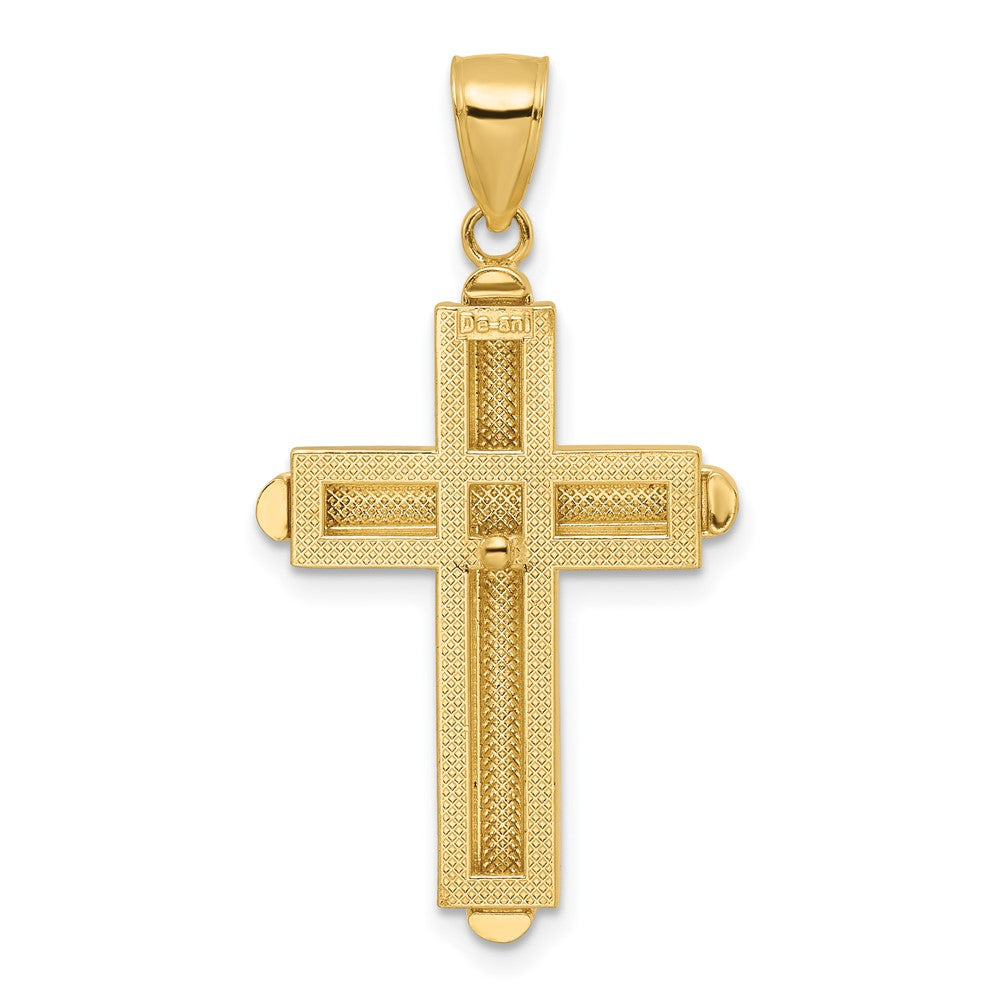 14k Yellow Gold 20.1 mm Beveled Cross Pendant (4.25 grams)