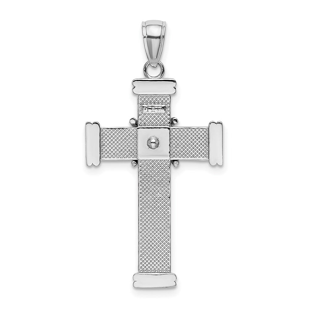 14k White Gold 19.25 mm Polished Cross Pendant (3.55 grams)