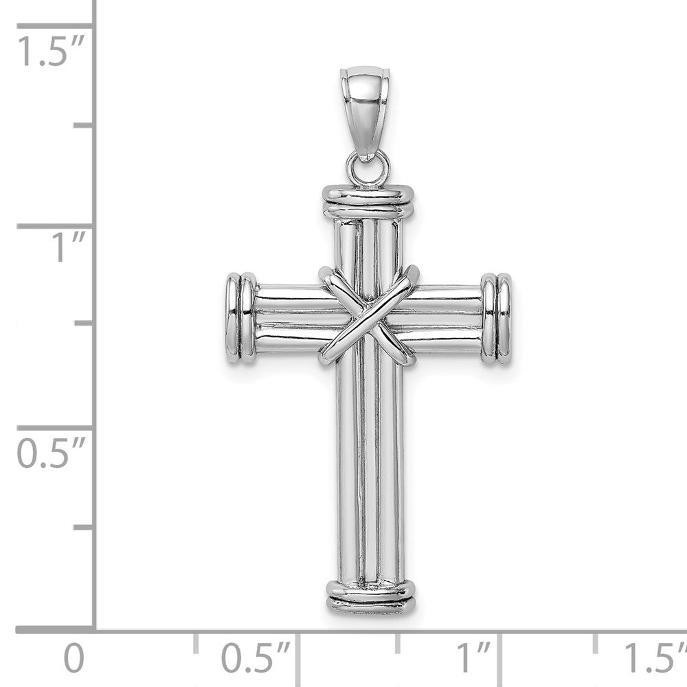 14k White Gold 19.25 mm Polished Cross Pendant (3.55 grams)