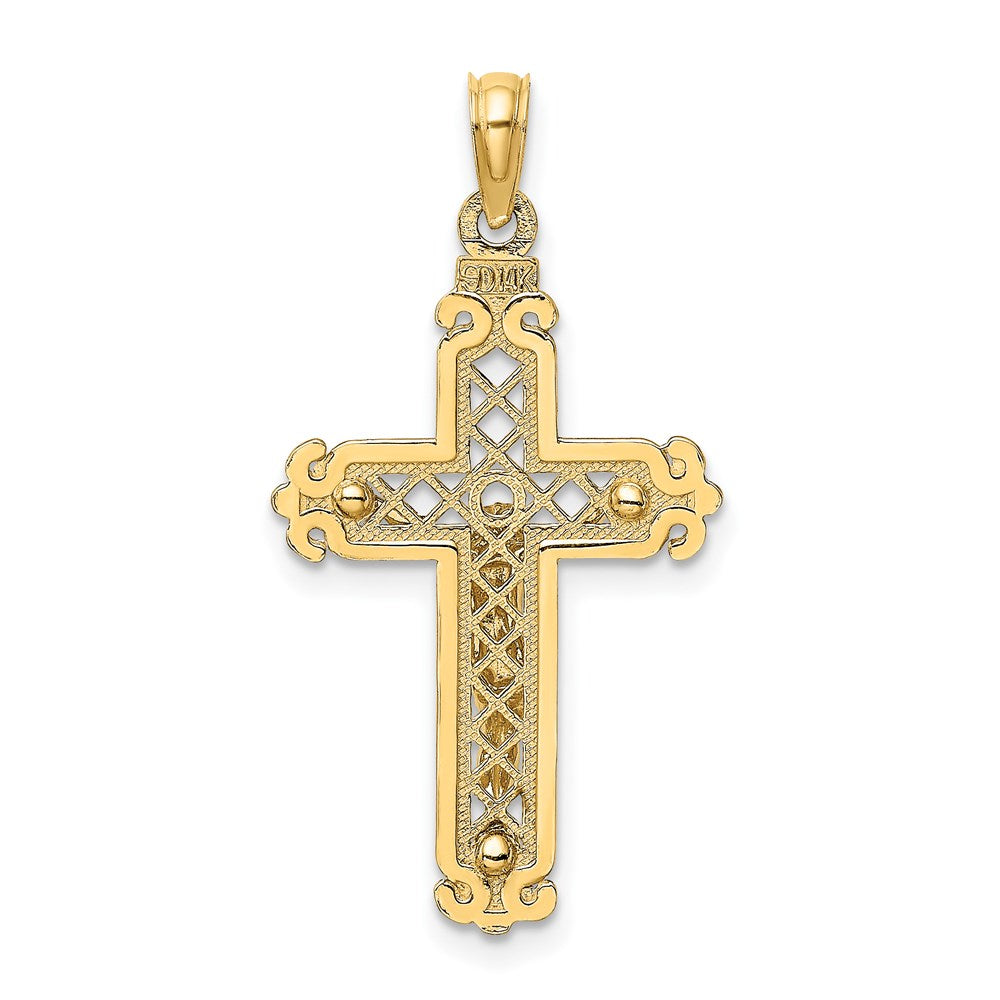 14k Yellow Gold 18 mm Fancy Crucifix Charm (1.61 grams)