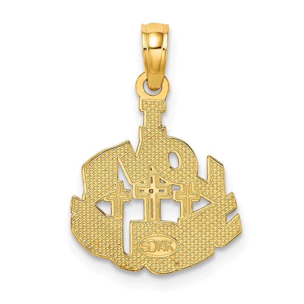14K I LOVE JESUS with Crosses Charm (0.69 grams)