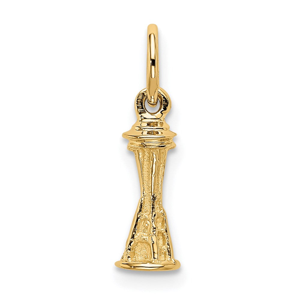 14k Yellow Gold 5 mm Solid Polished Space Needle Charm (0.81 grams)