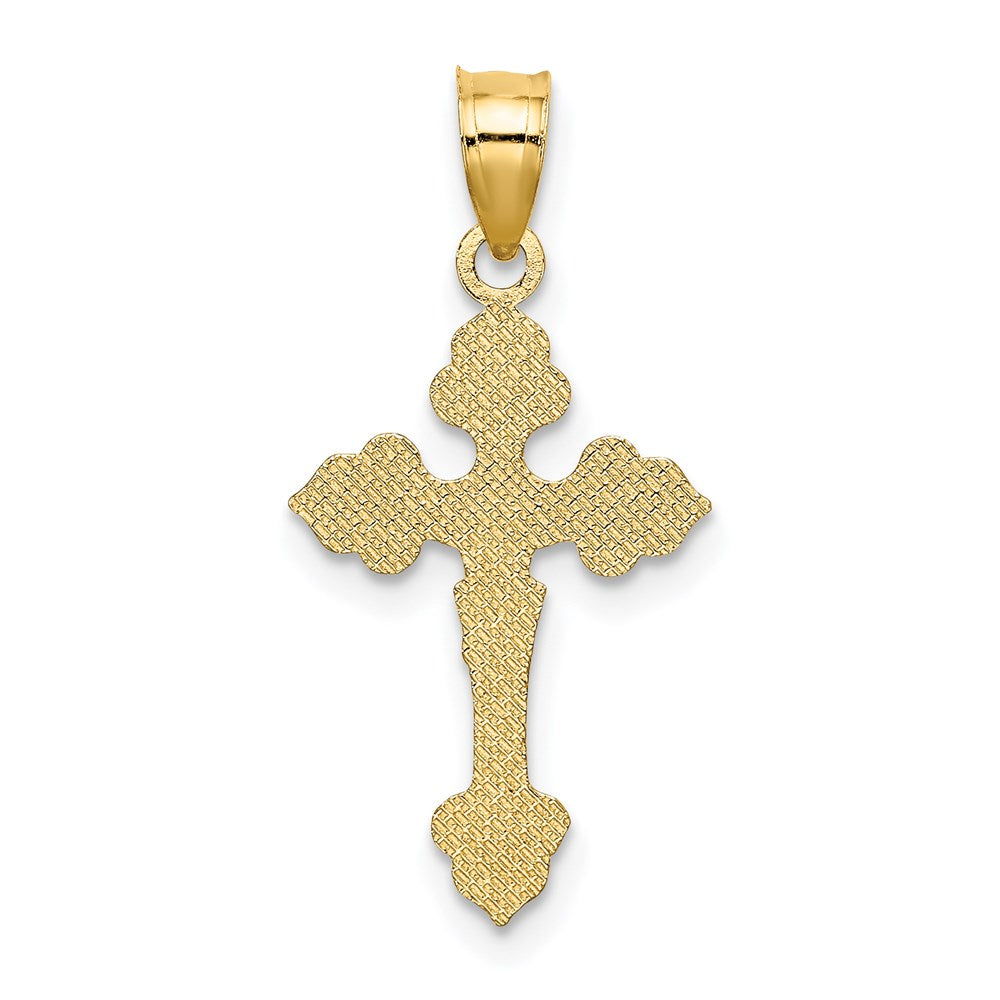 14k Yellow Gold 12 mm Crucifix W/ Fancy Tips Charm (0.7 grams)