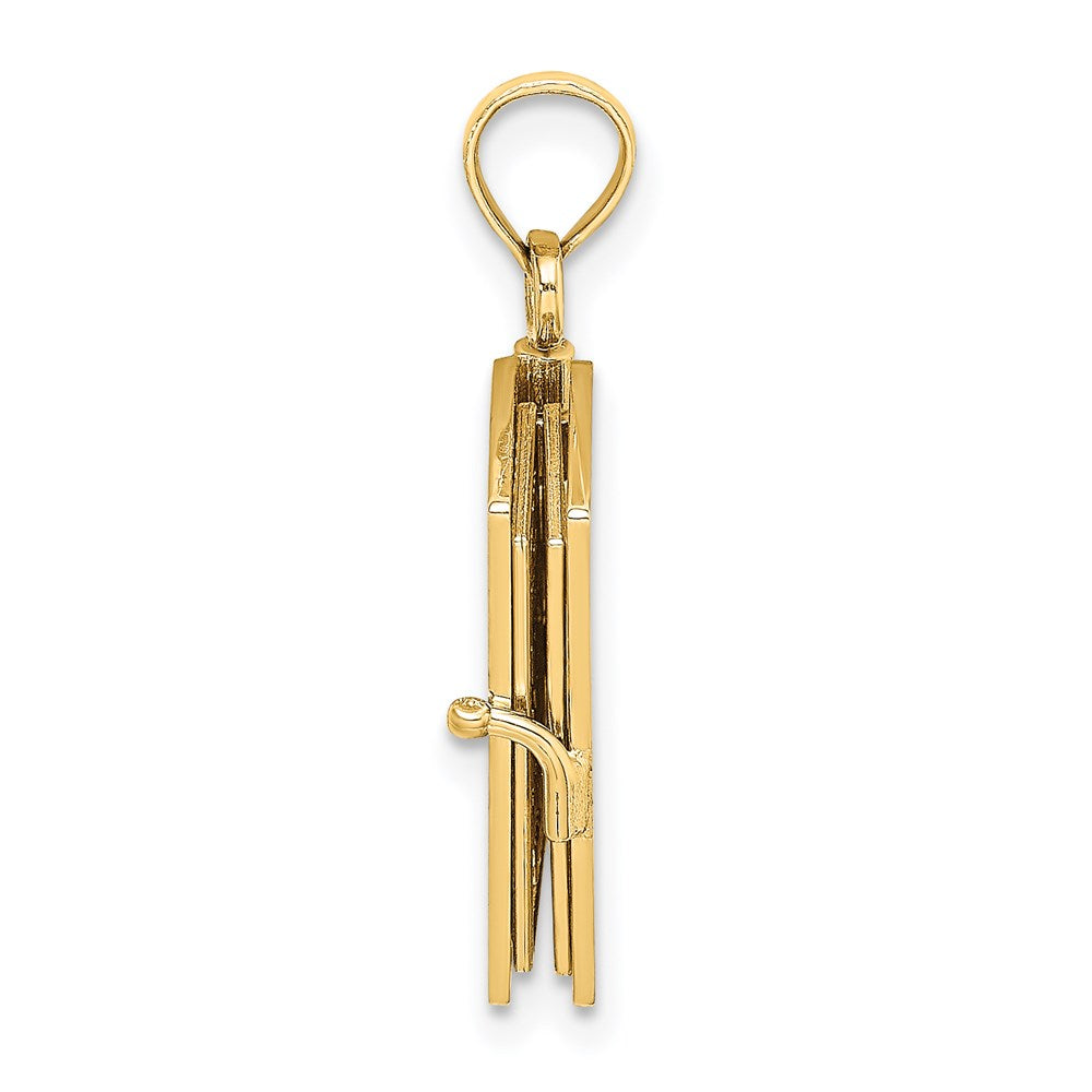 14k Yellow Gold 18.3 mm 3-D Moveable Santa Biblia Book/Spanish Bible Charm (3.29 grams)