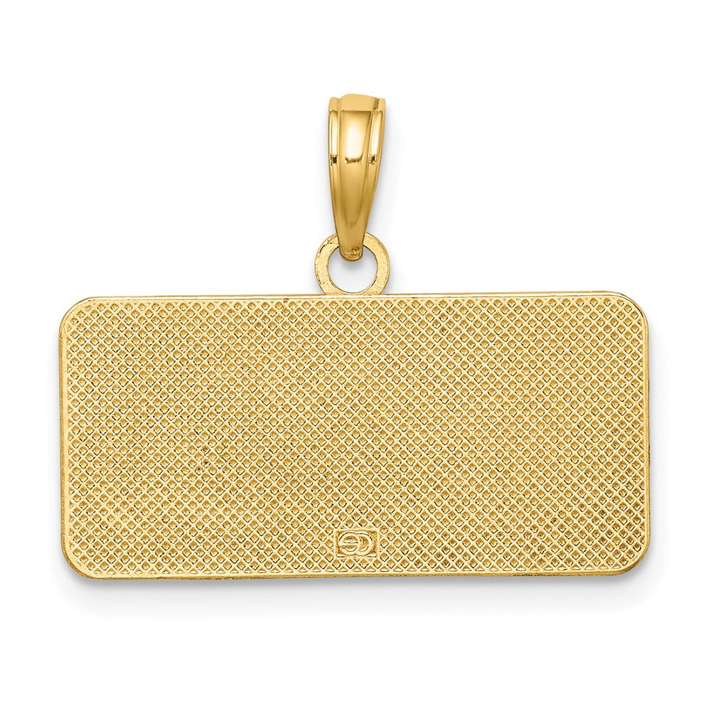 14k Yellow Gold 23.35 mm OBX NORTH CAROLINA License Plate Charm (2.42 grams)