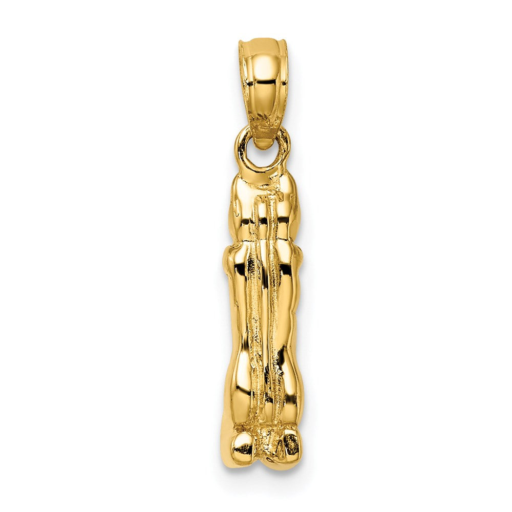 14k Yellow Gold 4 mm 3D Polished MARCO ISLAND Cat Charm (2.56 grams)