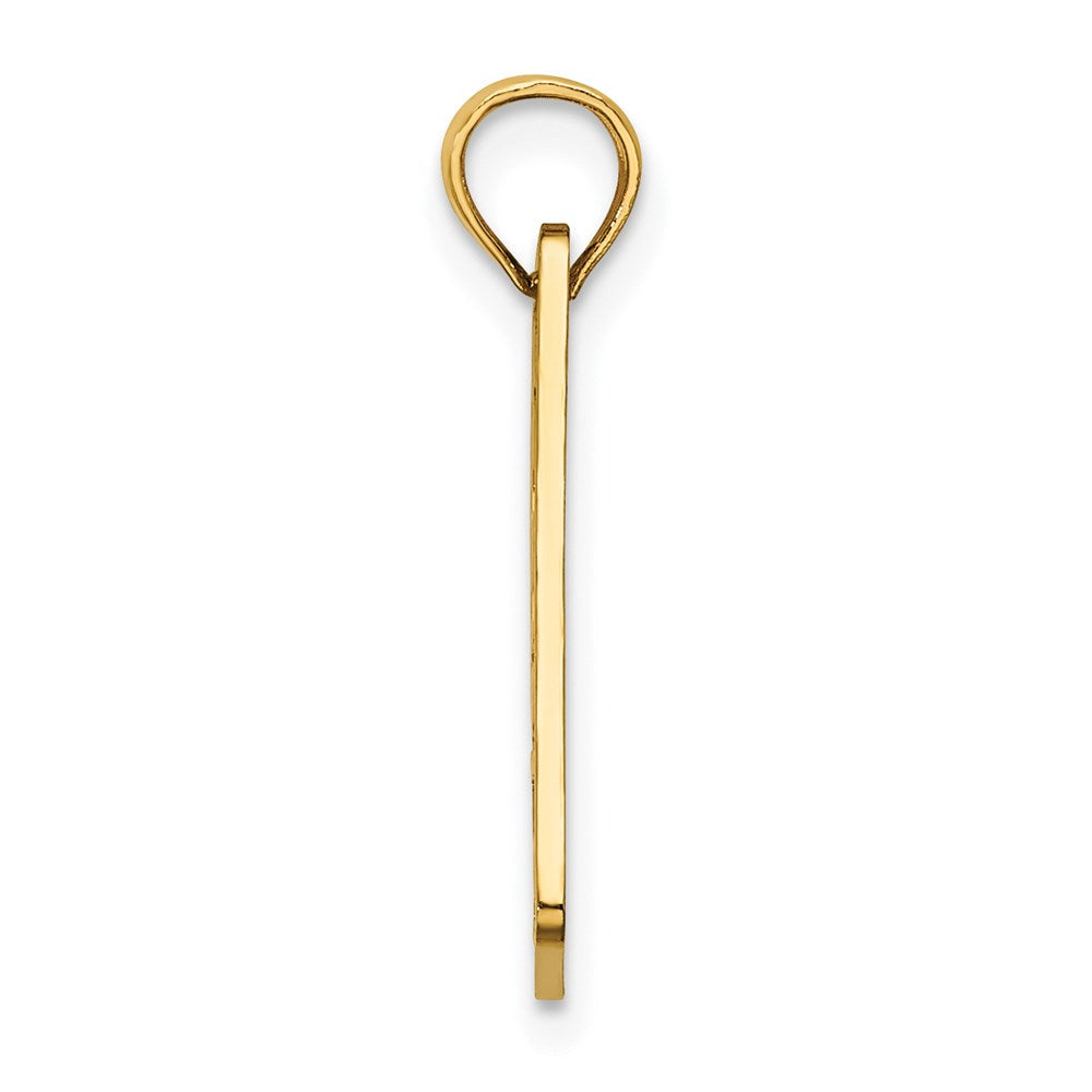 14k Yellow Gold 9.1 mm Textured SEA ISLE License Plate (1.05 grams)