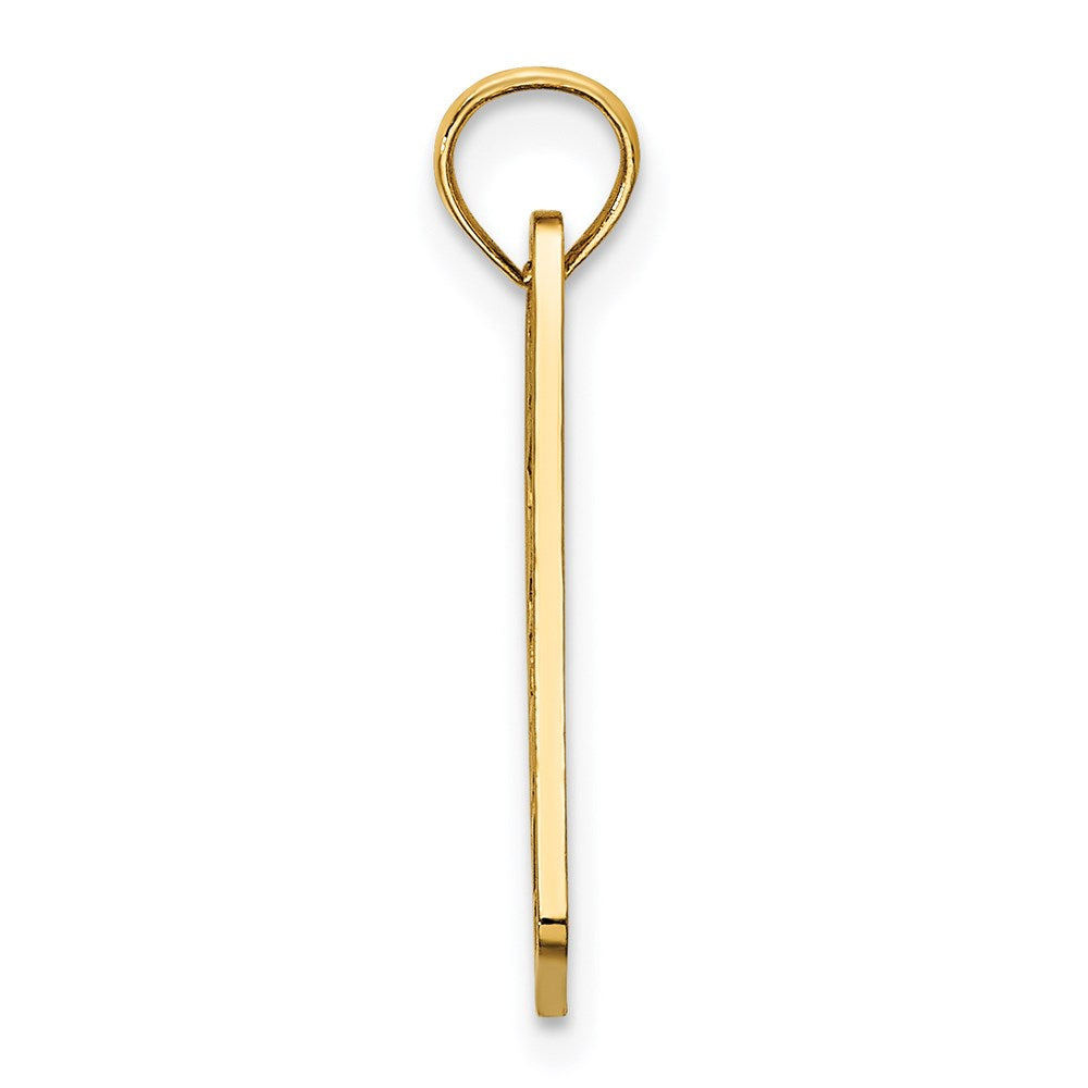 14k Yellow Gold 8.8 mm Textured AVALON License Plate (0.97 grams)