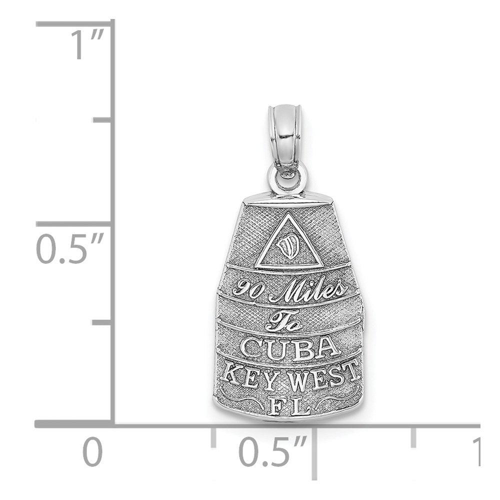 14k White Gold 9.9 mm  Southern Most Point USA / KEY WEST FL Charm (0.9 grams)