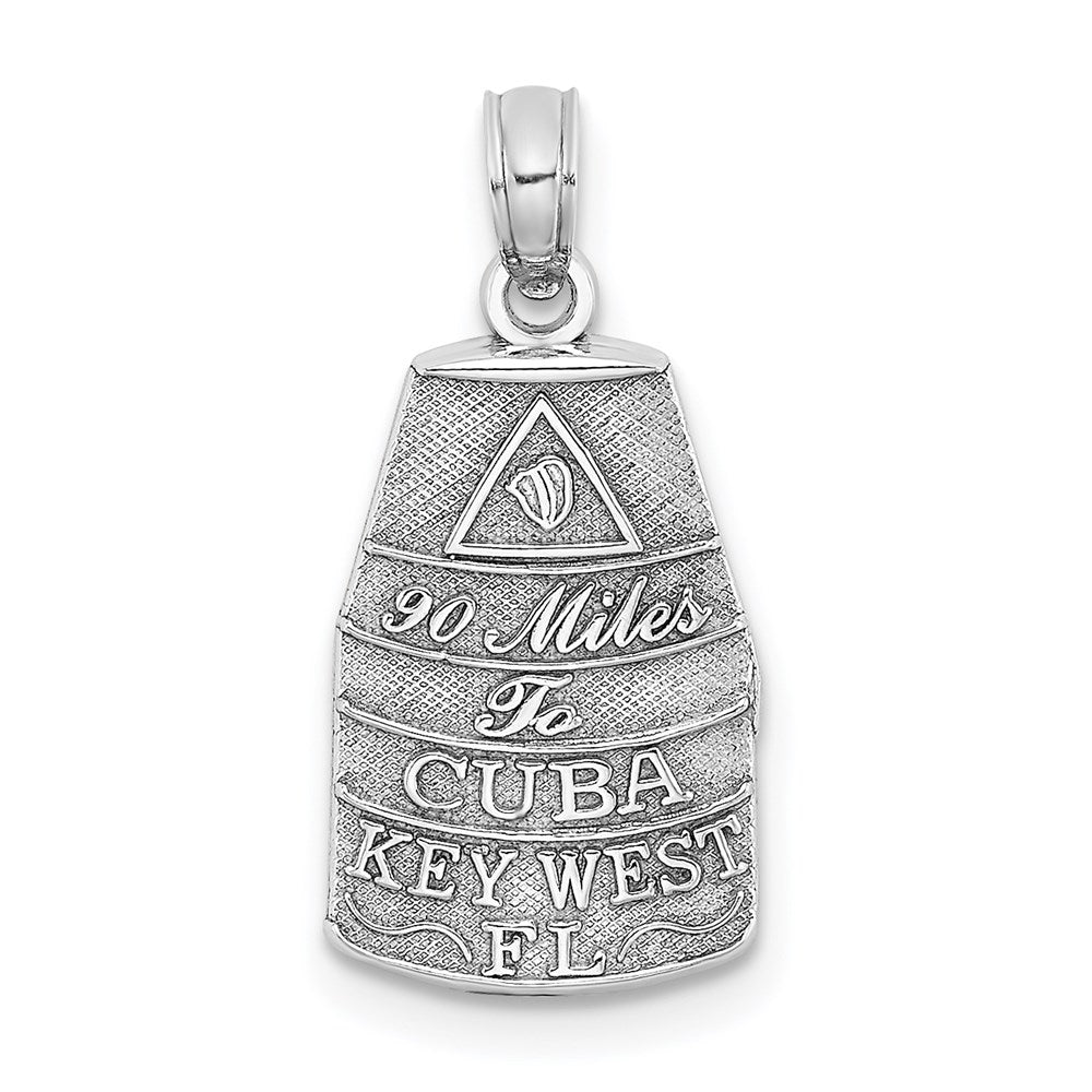 14k White Gold 9.9 mm  Southern Most Point USA / KEY WEST FL Charm (0.9 grams)