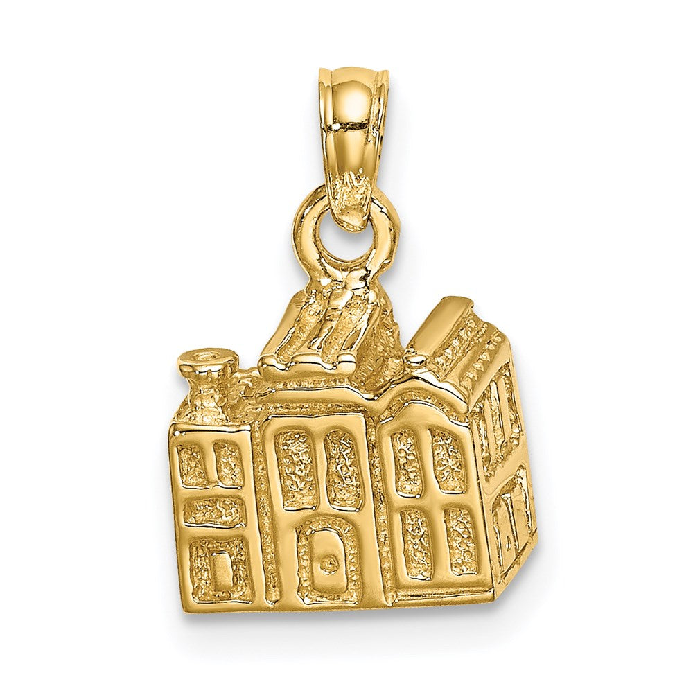 14k Yellow Gold 10.1 mm 3D CHARLESTON Rainbow Row Buildings (3.17 grams)