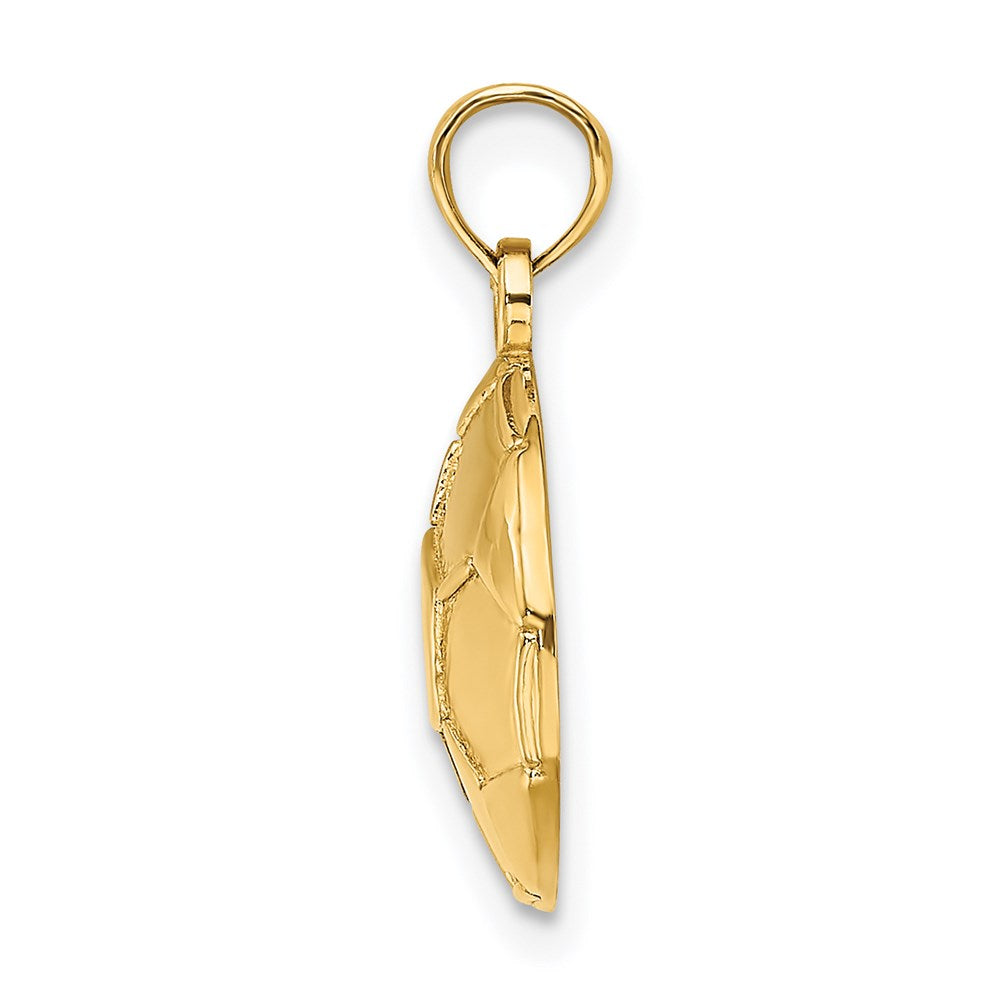 14k Yellow Gold 13 mm 2-D Engraveable Soccer Ball Charm (3.07 grams)