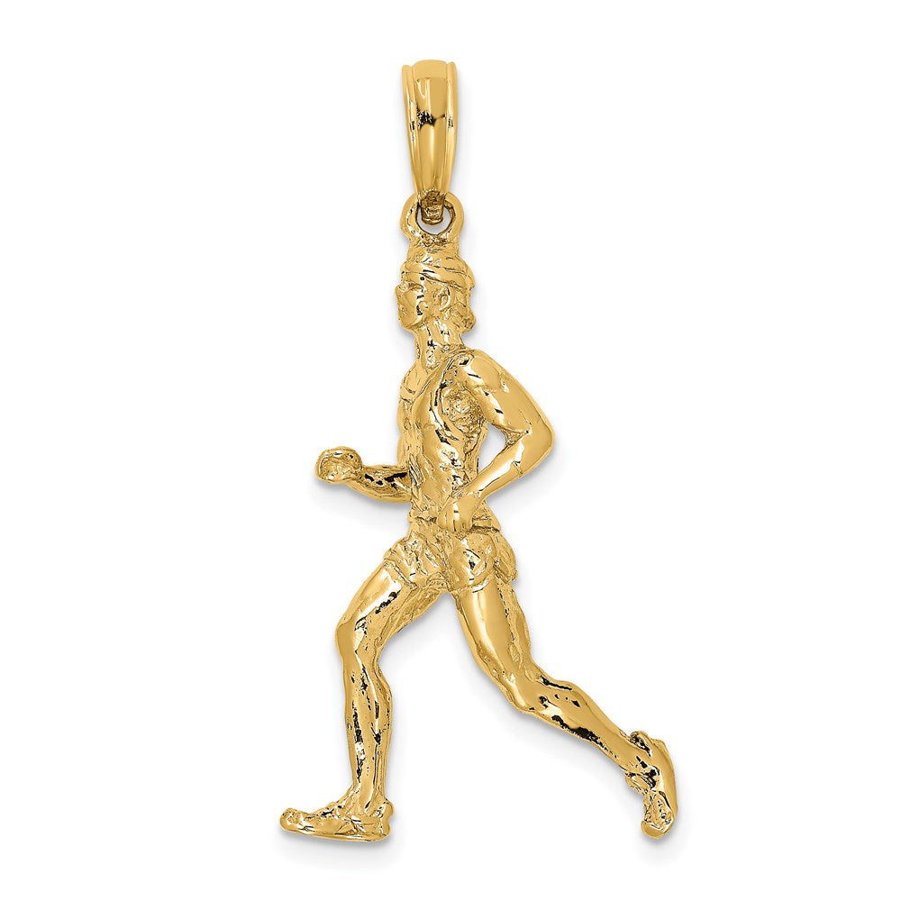 14k Yellow Gold 6.8 mm 3-D Polished Runner Charm (2.85 grams)