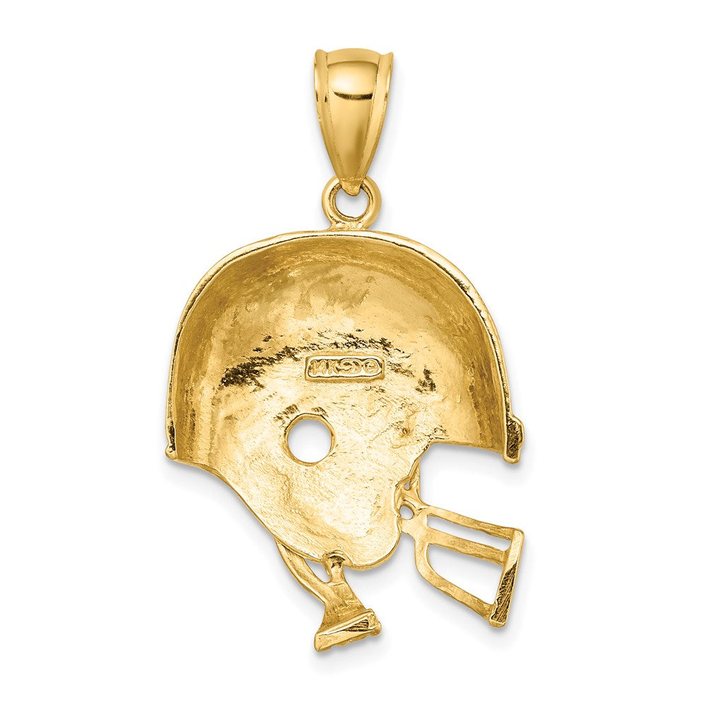 14k Yellow Gold 21.65 mm 2-D Polished Football Helmet Charm (5.28 grams)