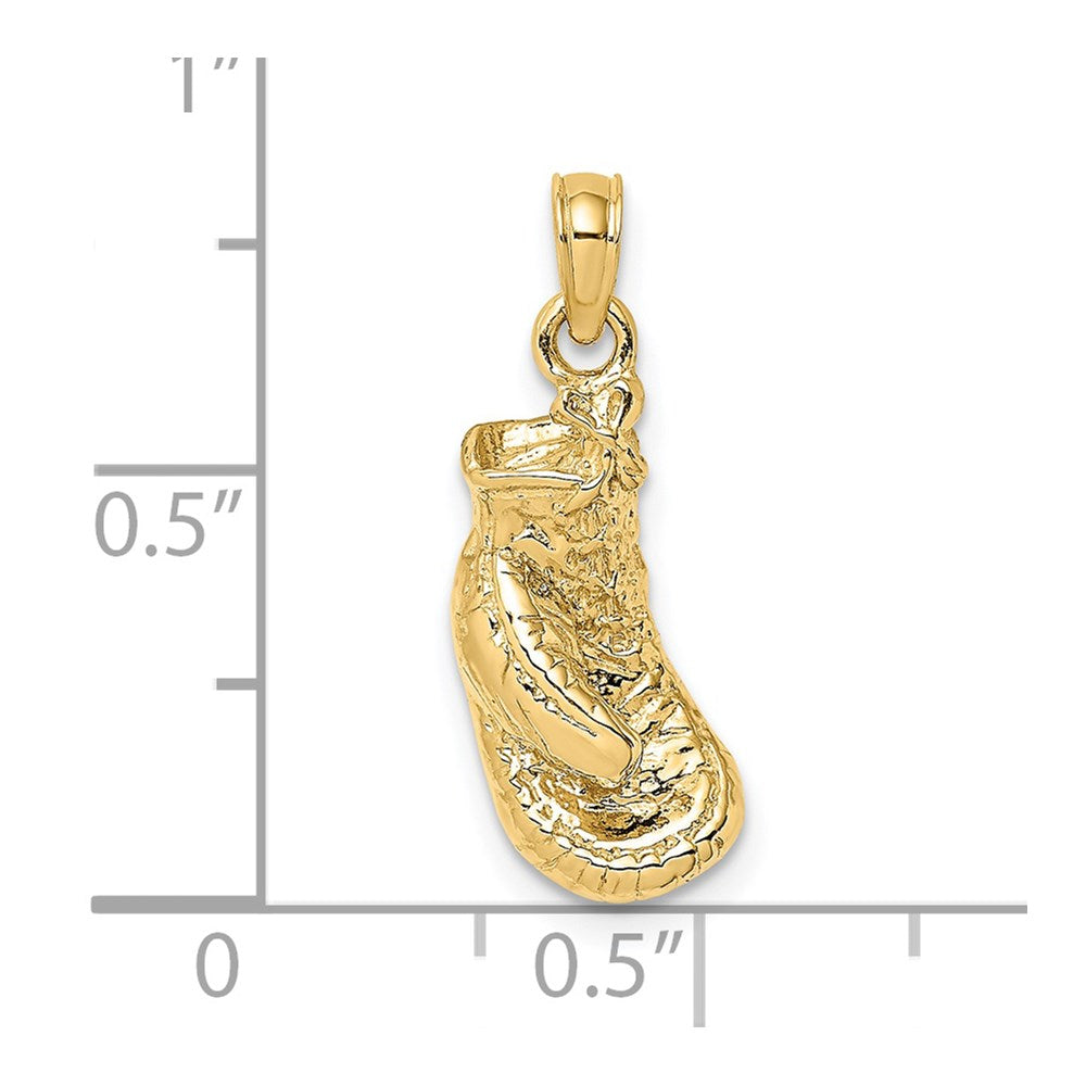 14k Yellow Gold 7.7 mm Polished Single Boxing Glove Pendant (2.13 grams)