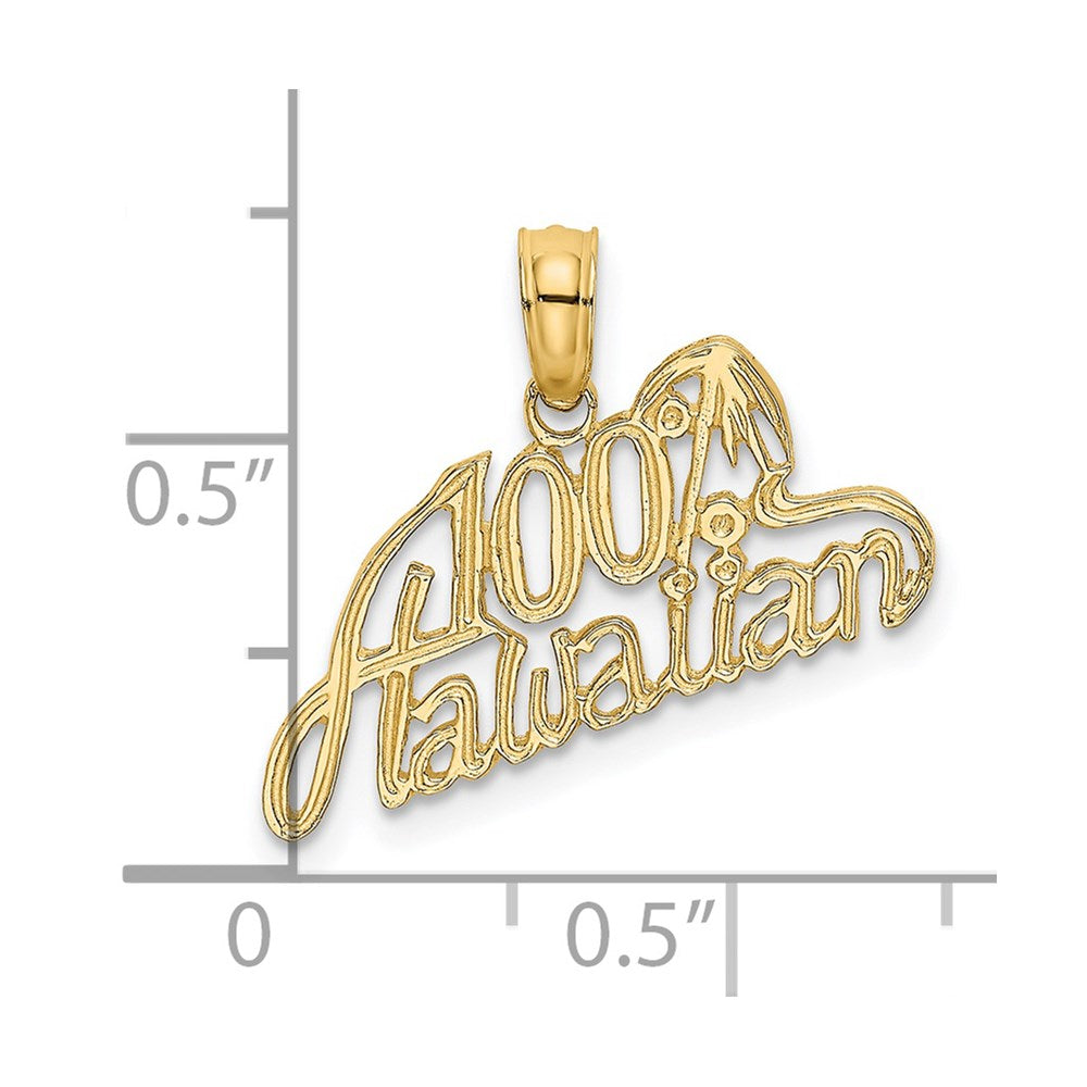 14k Yellow Gold 19.75 mm 100% HAWAIIAN Charm (0.66 grams)