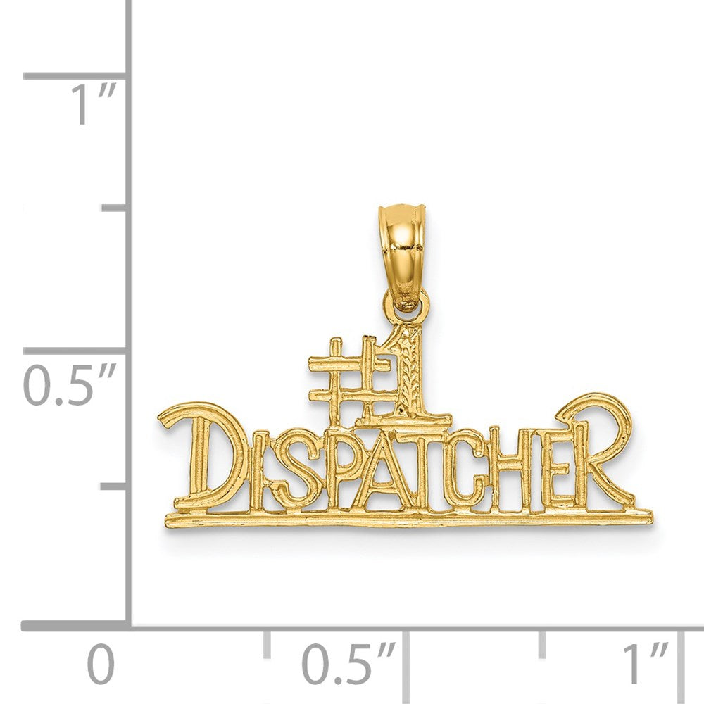 14k Yellow Gold 23.3 mm #1 DISPATCHER Charm (0.73 grams)