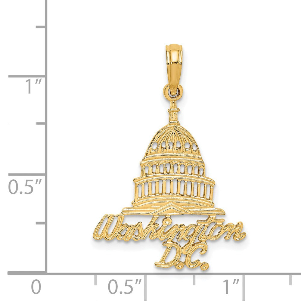 14k Yellow Gold 20.6 mm WASHINGTON D.C. Capital Building Charm (1.37 grams)
