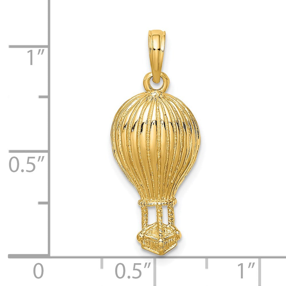 14k Yellow Gold 11.4 mm Polished Hot Air Ballon Charm (2.27 grams)