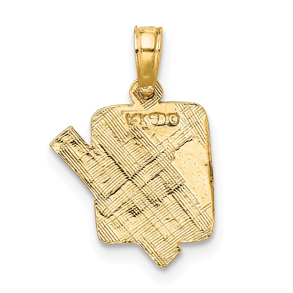 14k Yellow Gold 27.1 mm School Book and Ruler Charm (0.97 grams)