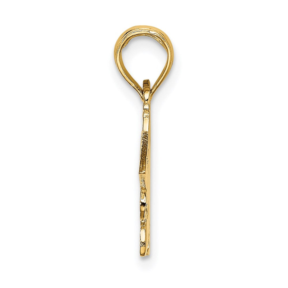 14k Yellow Gold 26.95 mm I'D RATHER BE FLYING Charm (1.7 grams)