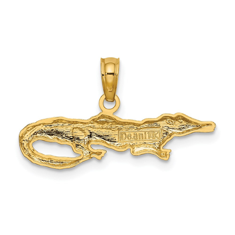 14k Yellow & Rhodium 24.15 mm  2-D Alligator Charm (0.87 grams)