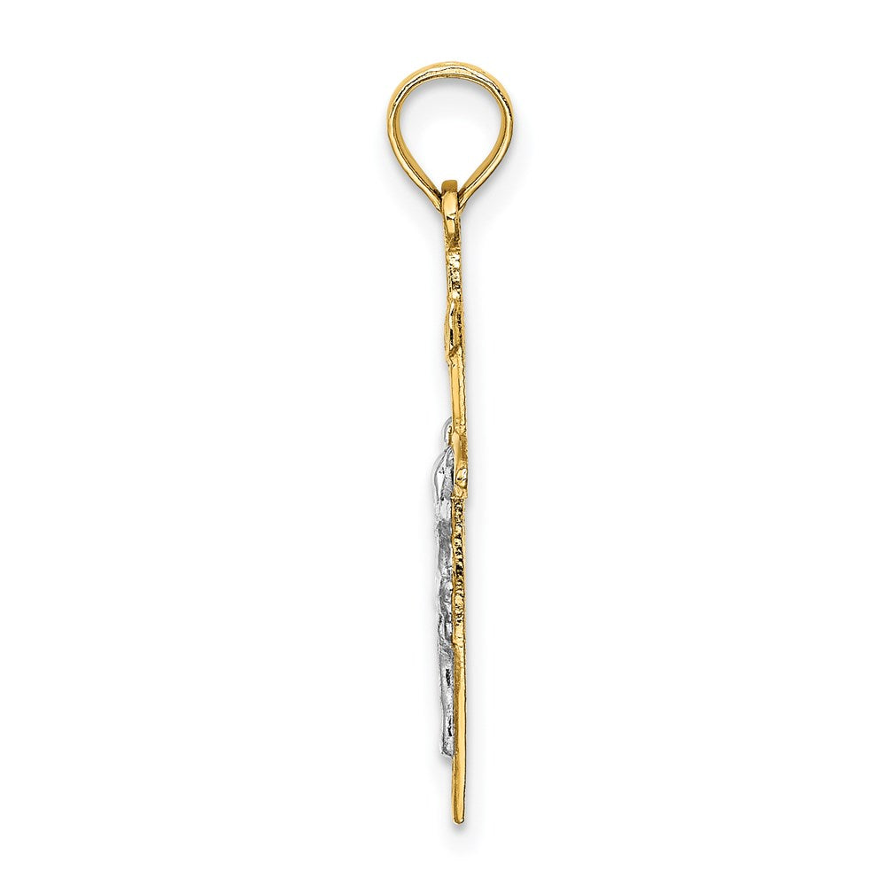 14k Yellow & Rhodium 15 mm  INRICrucifix Charm (0.72 grams)