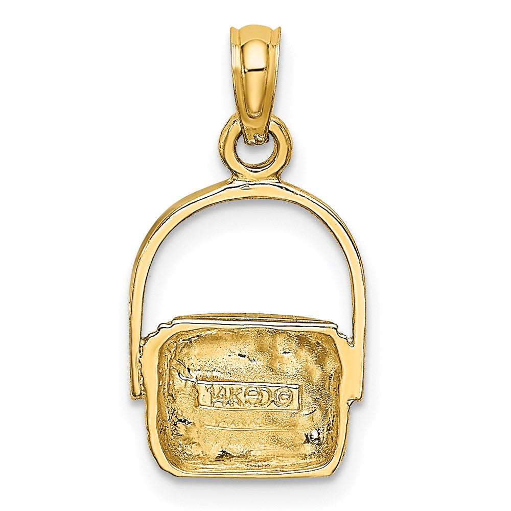 14k Yellow & Rhodium 10.8 mm  2-D Nantucket Basket Charm (1.18 grams)