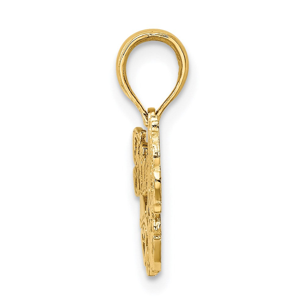 14k Yellow Gold 27.8 mm FIREFIGHTER'S MOM Charm (1.04 grams)