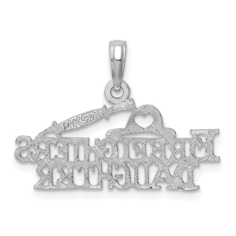 14k White Gold 26.5 mm FIREFIGHTER'S DAUGHTER Charm (0.99 grams)